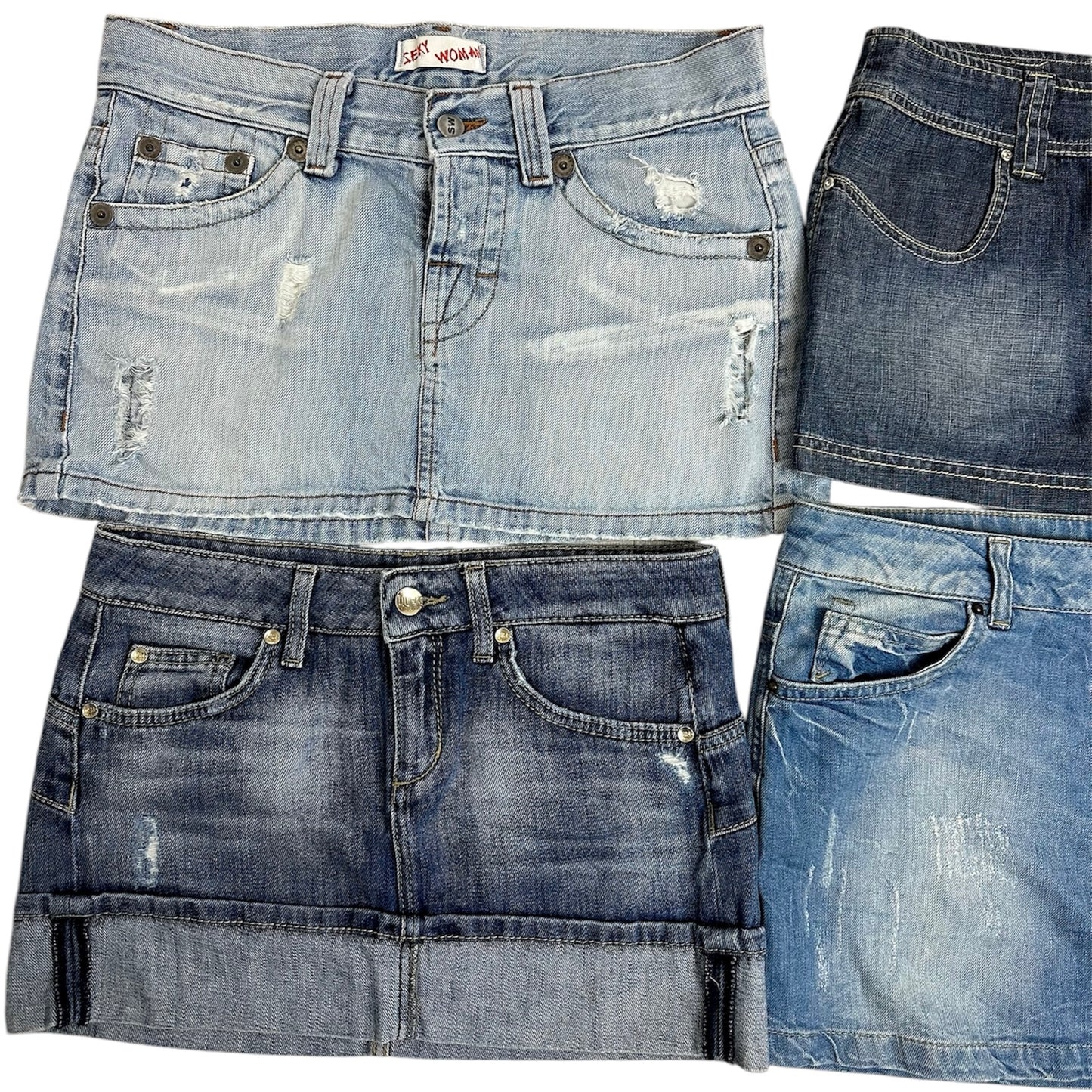Denim mini skirts