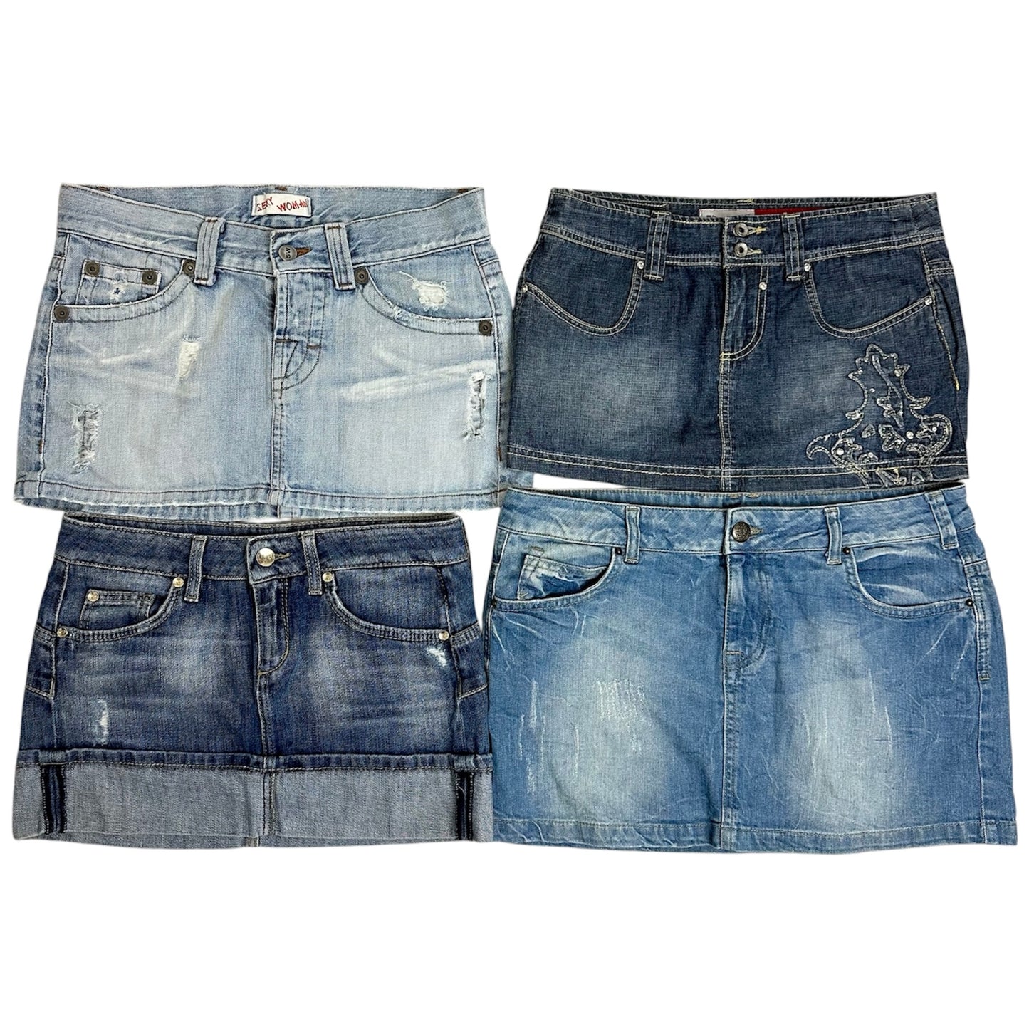 Denim mini skirts